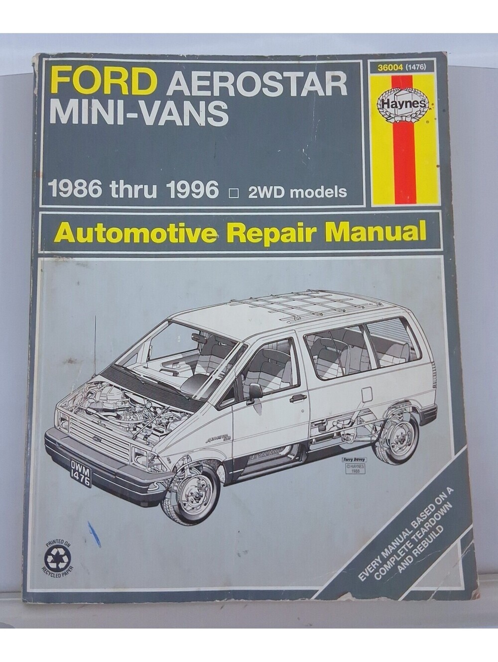 Haynes #1476 Ford Aerostar Mini-Vans 1986-1988 Owners Workshop Manual
